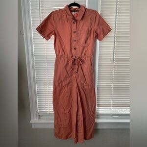 Madewell Wide-Leg Cropped Utility Jumpsuit Boho Casual Modern Streetwear Sz 2